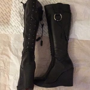 Made in Italy leather Renzi wedge boots size 38